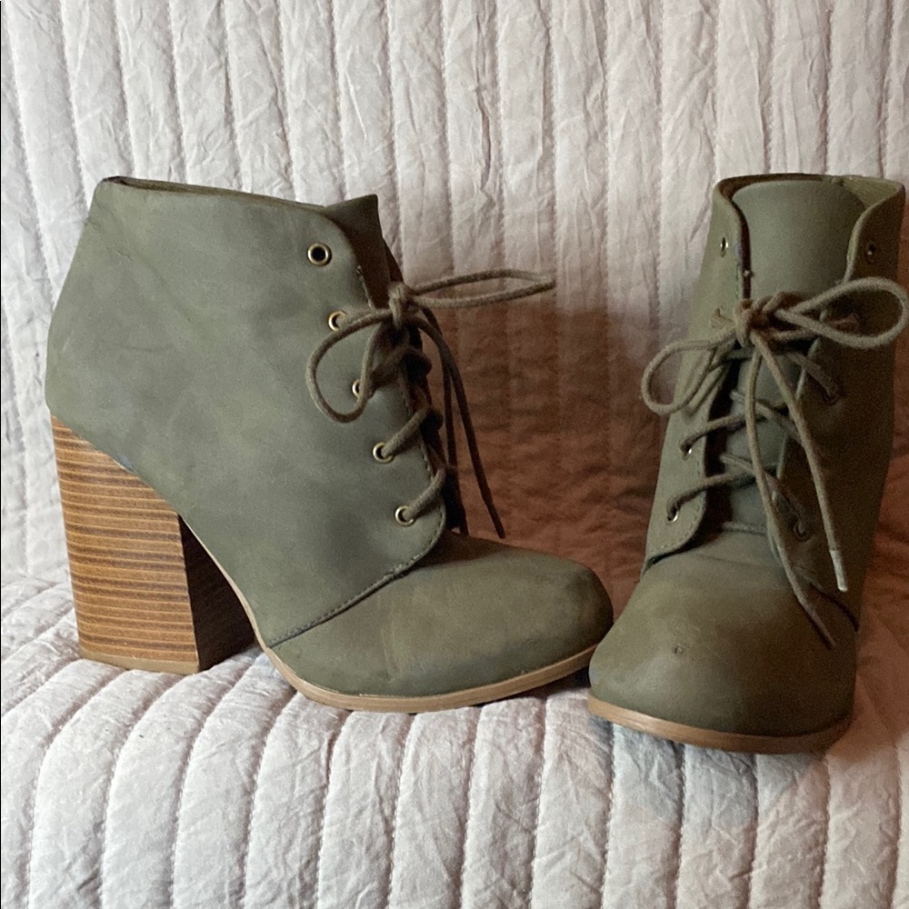 Olive Green Women's Ankle Boots